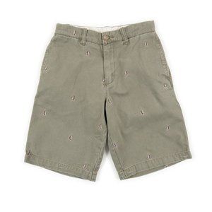CREWCUTS by J.Crew boy's olive khaki green chino shorts w/ sailboats size 10